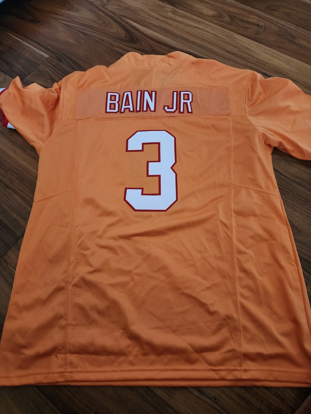 Orange Men's Athletic Jersey with 'Bain Jr' and Number 3